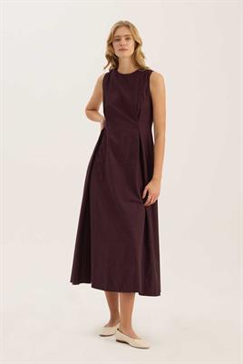 Pile Detaylı Jile Bordo