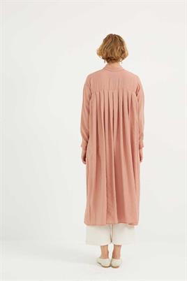 Pileli Uzun Tunik Gül kurusu