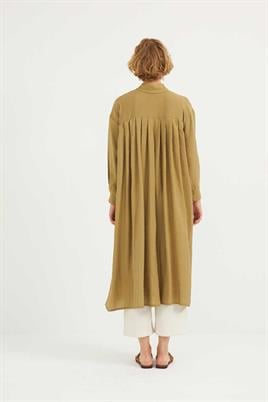 Pileli Uzun Tunik Zeytin Yeşili