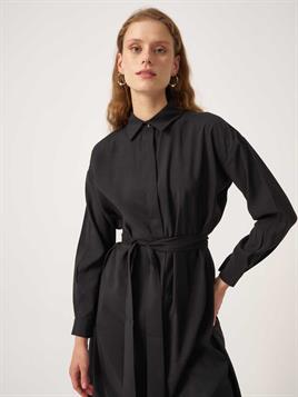 Pileli Uzun Tunik Siyah