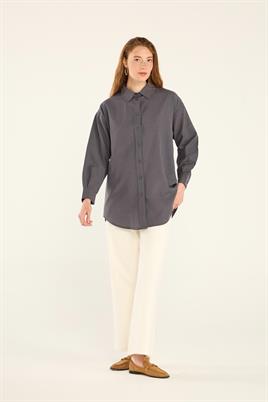 Poplin Gömlek Füme