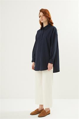 Poplin Gömlek Lacivert