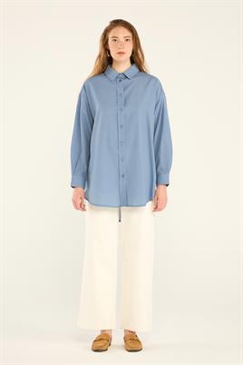 Poplin Gömlek Mavi
