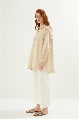 Poplin Gömlek Bej