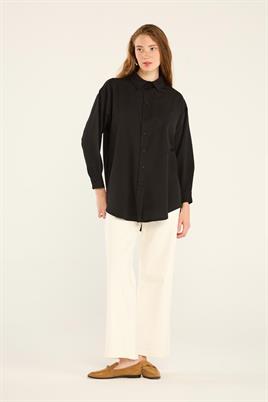 Poplin Gömlek Siyah