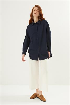 Poplin Gömlek Lacivert