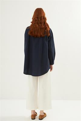 Poplin Gömlek Lacivert