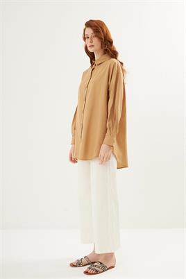 Poplin Gömlek Camel