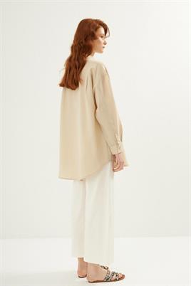 Poplin Gömlek Bej