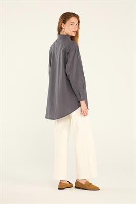 Poplin Gömlek Füme