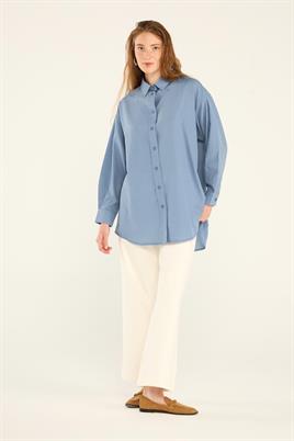 Poplin Gömlek Mavi