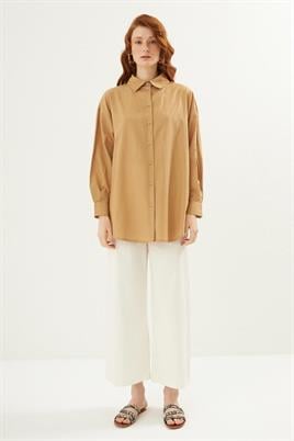 Poplin Gömlek Camel