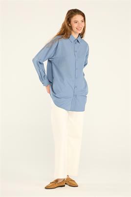 Poplin Gömlek Mavi