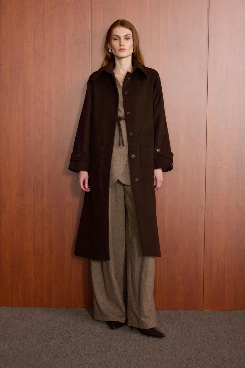 Premium Kaşe Kaban Acı kahve