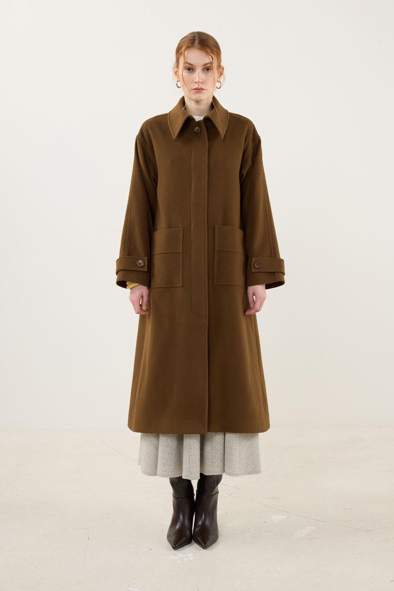 Premium Kaşe Kaban Haki