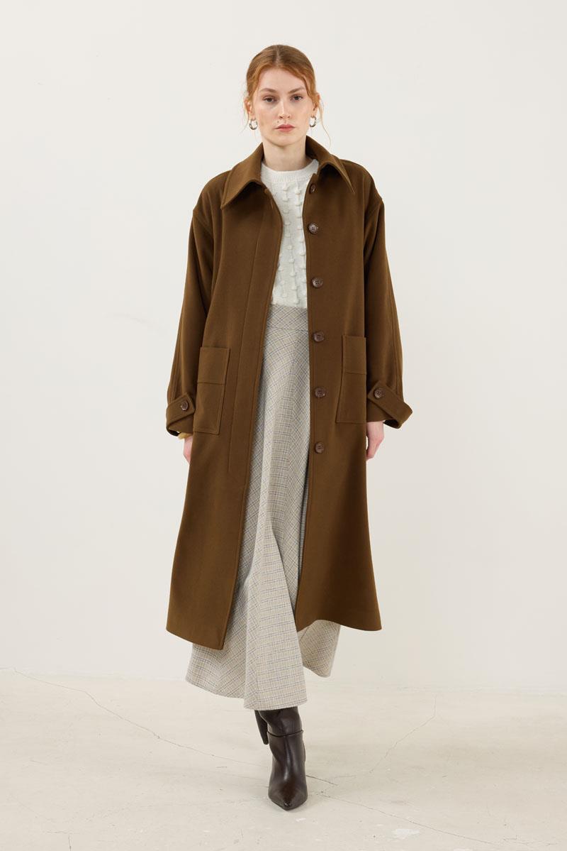 Premium Kaşe Kaban Haki