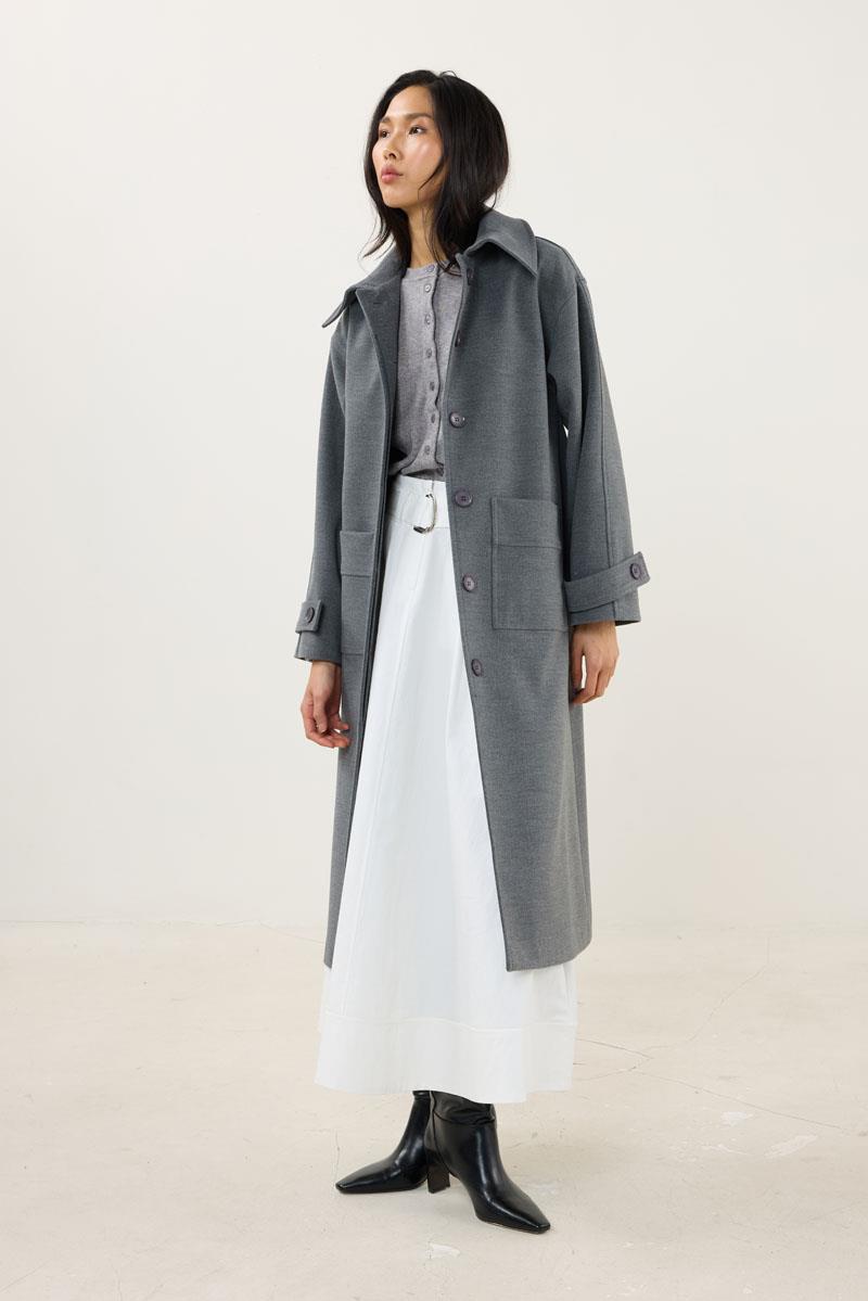 Premium Kaşe Kaban Koyu Gri