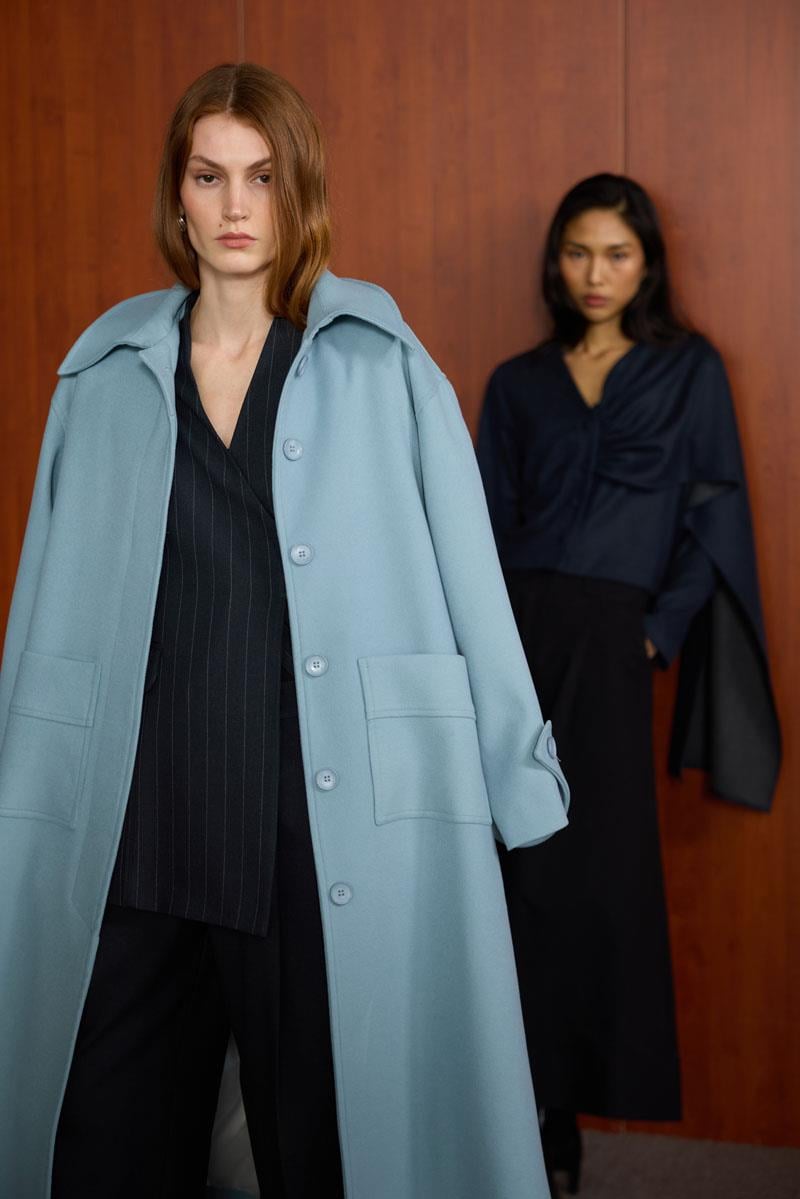 Premium Kaşe Kaban Retro Mavi