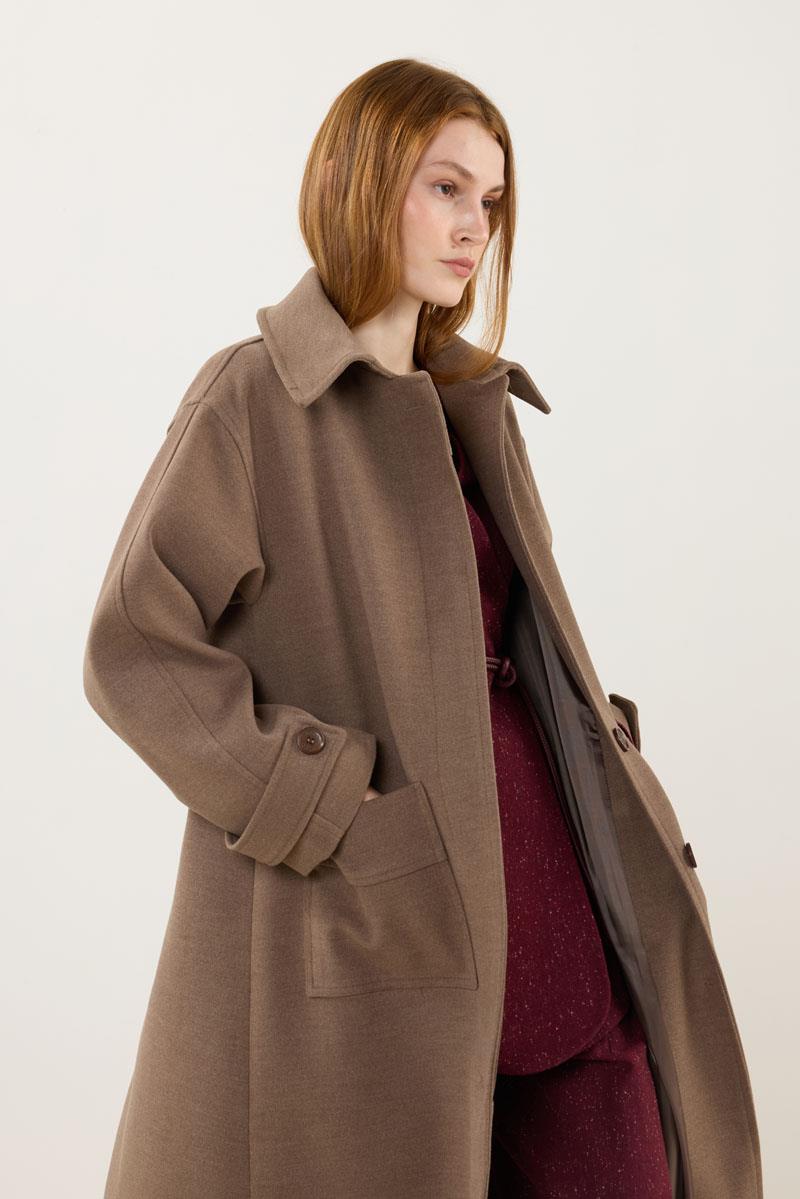 Premium Kaşe Kaban Vizon