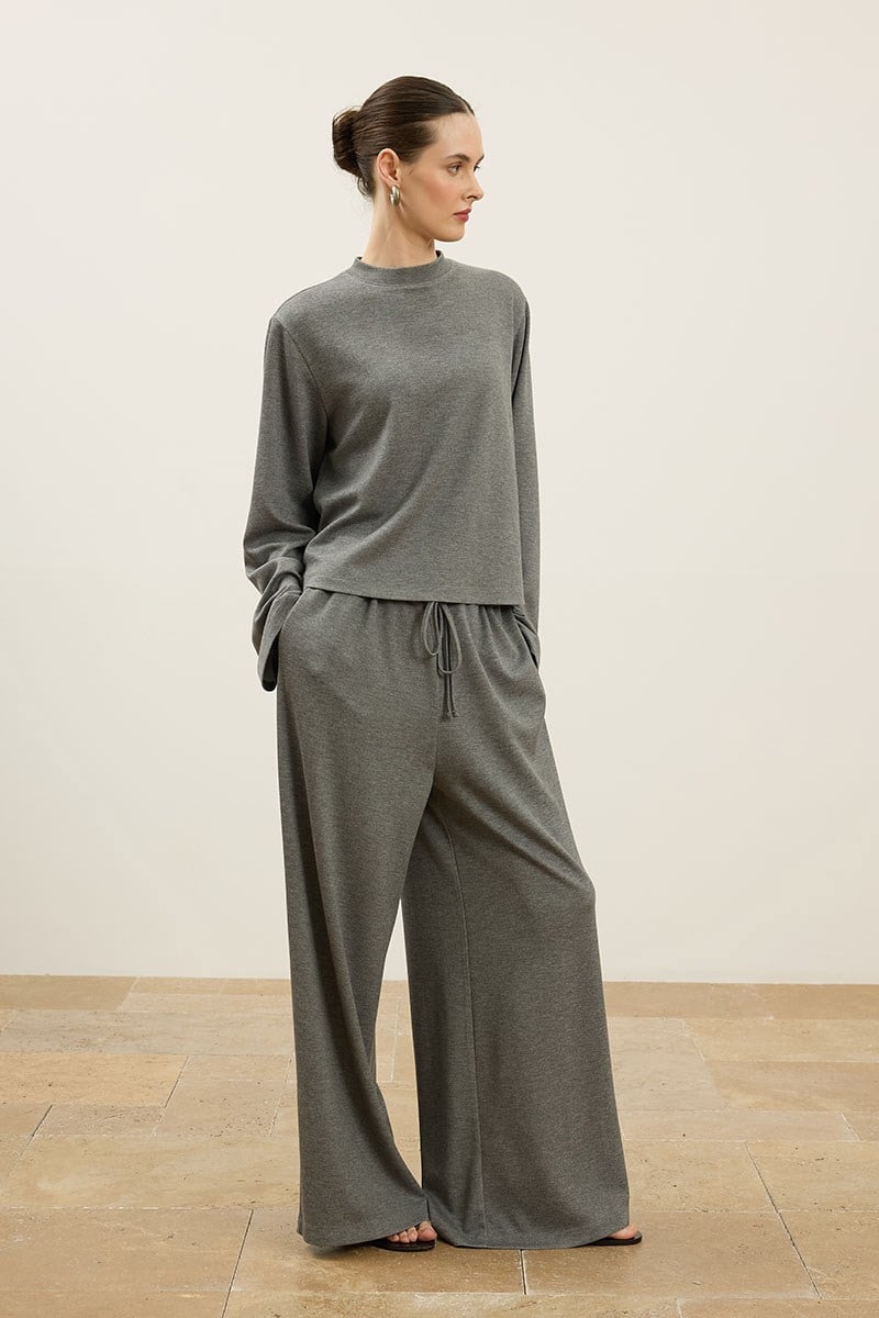 Rahat Kesim Basic Sweatshirt Antrasit