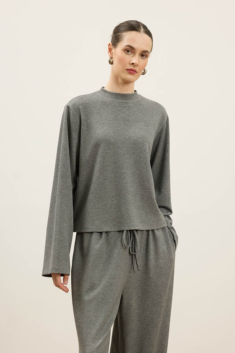 Rahat Kesim Basic Sweatshirt Antrasit
