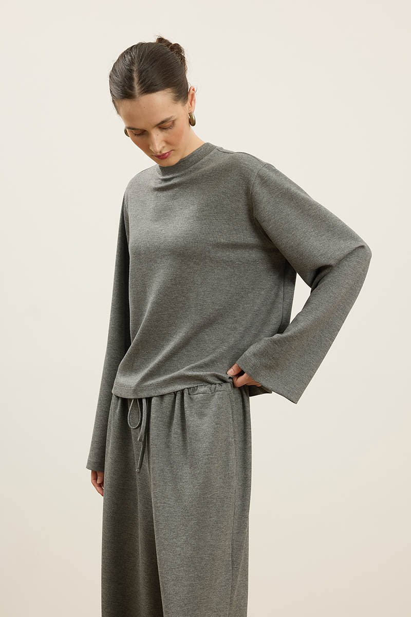 Rahat Kesim Basic Sweatshirt Antrasit
