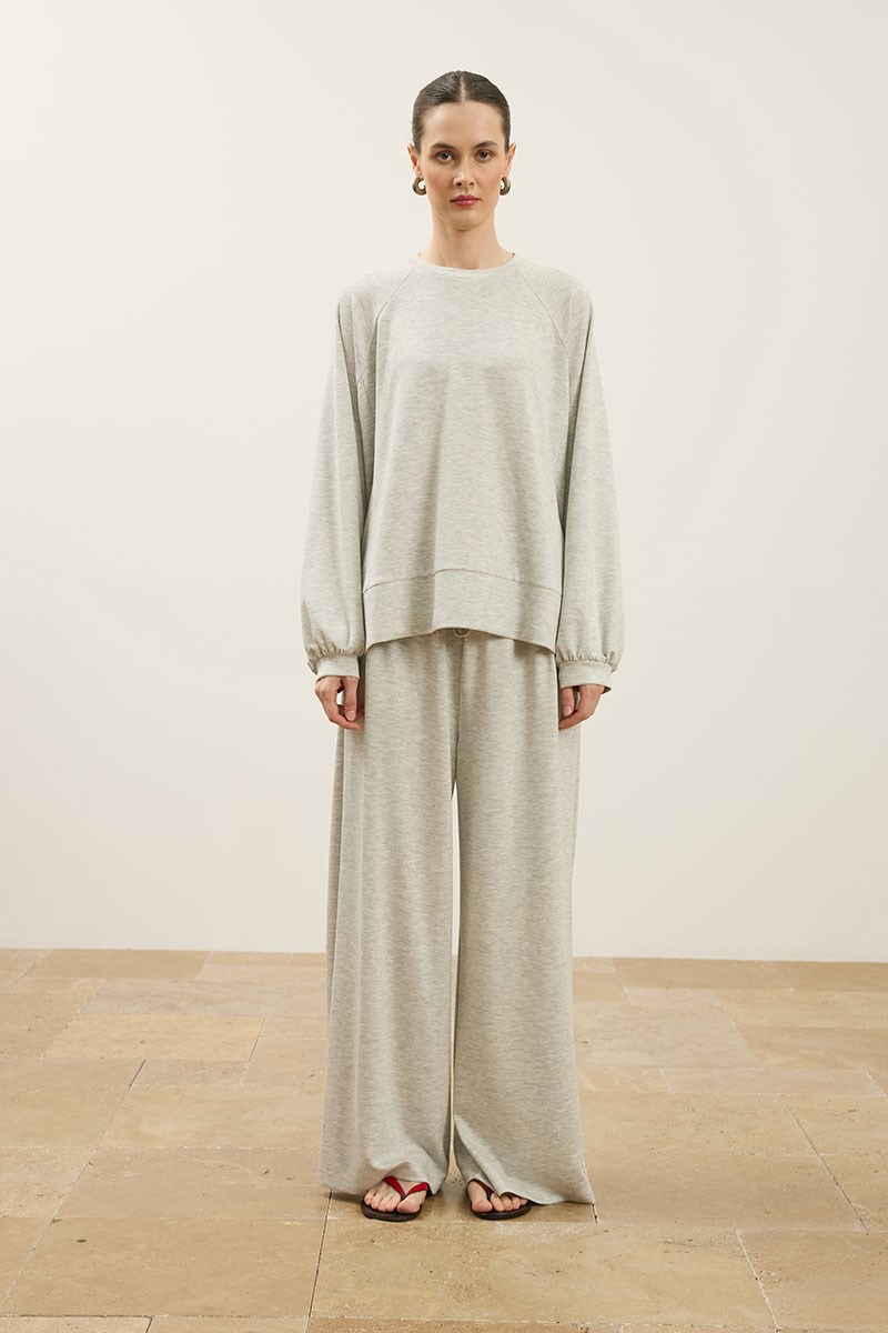 Rahat Kesim Sweatshirt Gri melanj