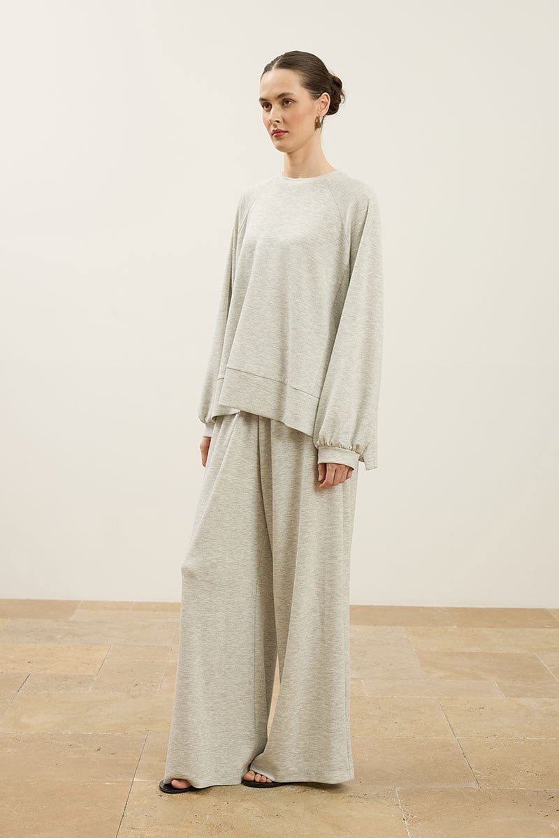 Rahat Kesim Sweatshirt Gri melanj