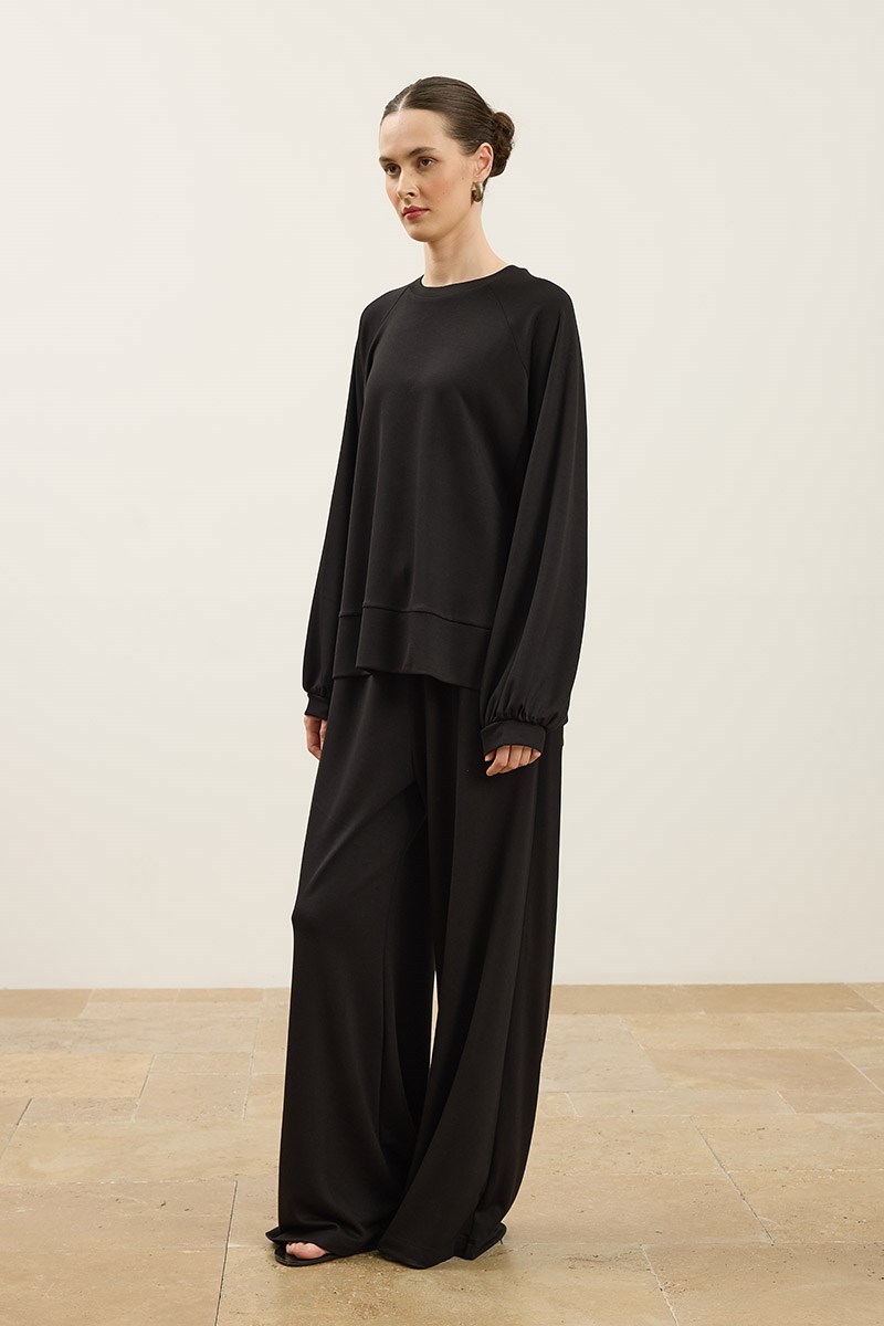 Rahat Kesim Sweatshirt Siyah