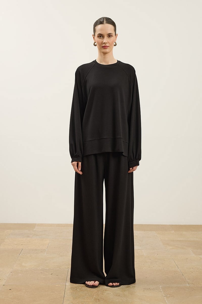 Rahat Kesim Sweatshirt Siyah