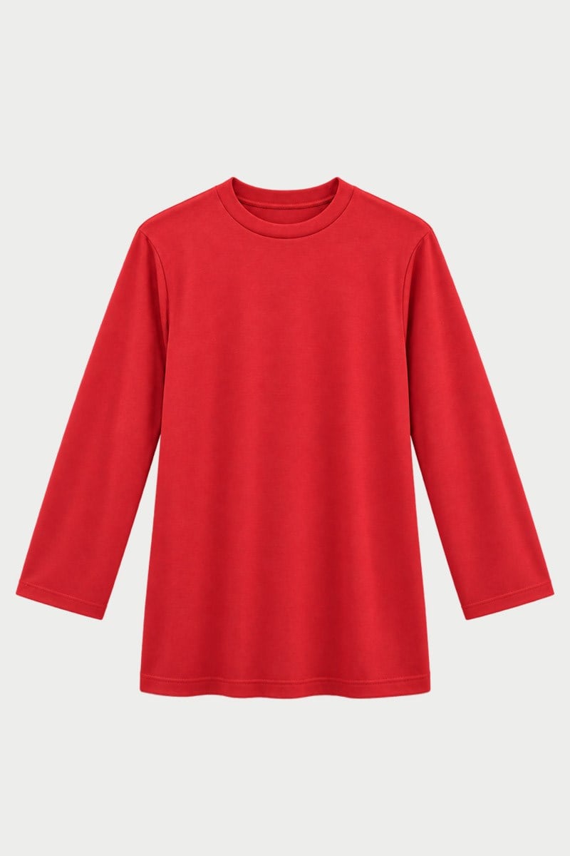 Rahat Kesim Uzun Sweatshirt Kırmızı