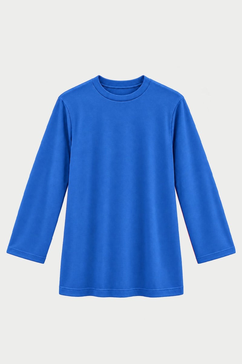 Rahat Kesim Uzun Sweatshirt Kobalt Mavisi