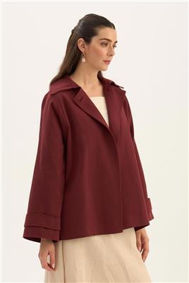 Rüzgarlık Detaylı Ceket Bordo