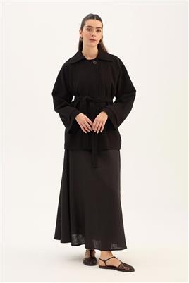 Rüzgarlık Detaylı Ceket Siyah