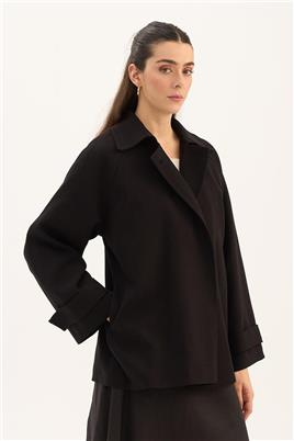 Rüzgarlık Detaylı Ceket Siyah