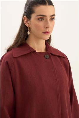 Rüzgarlık Detaylı Ceket Bordo