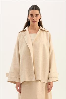 Rüzgarlık Detaylı Ceket Naturel