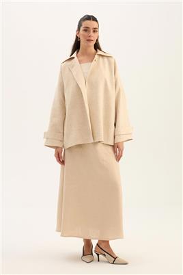 Rüzgarlık Detaylı Ceket Naturel