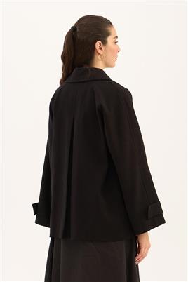 Rüzgarlık Detaylı Ceket Siyah