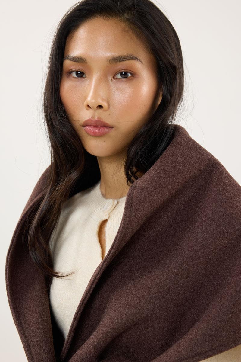 Şal Yaka Atkı Acı kahve