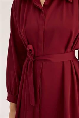 Saten Gömlek Bordo