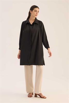 Saten Gömlek Siyah