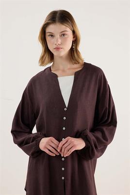 Sedef Düğmeli Bluz Bitter