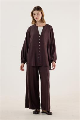 Sedef Düğmeli Bluz Bitter