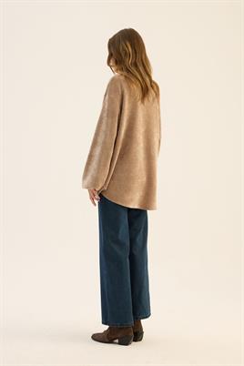 Sedef Düğmeli Kazak Vizon