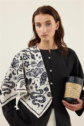 Sedef Düğmeli Modal Tunik Siyah