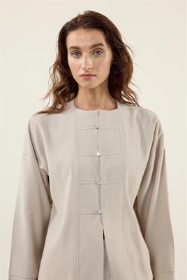 Sedef Düğmeli Modal Tunik Taş