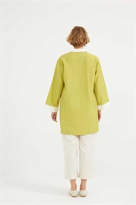 Şeritli Tunik Fıstık Yeşili