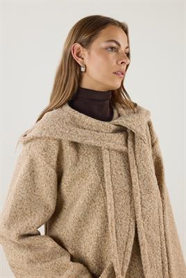 Seyyar Kapüşonlu Buklet Kaban Camel