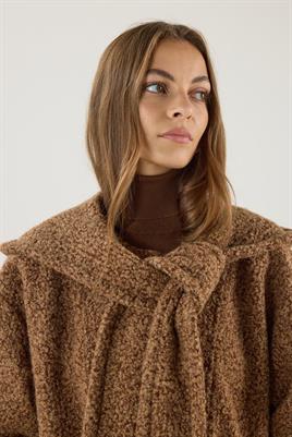 Seyyar Kapüşonlu Buklet Kaban Kahverengi